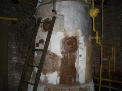 AQ-0001
Photo Date: 8/2009
Photo Credit: Jason Ravenscroft
Description: Boiler in factory with asbestos insulation.
