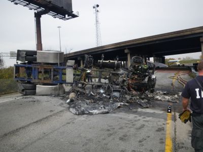 ER-0014
Photo Date: 10/22/2009
Photo Credit: Jason Doerflein
Description: Wreckage of a propane truck after a fire.

