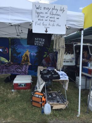 FS-0058
Photo Date: 2019
Photo Credit: Melissa Ackerman
Description: Hippie Handwashing Station at the Campground outside the music center in Noblesville 
