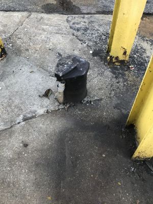 GW-0003
Photo Date:	October 26, 2018
Photo Credit:	Jason Ravenscroft
Description:	Pitless adapter for well at commercial property.  Broken electrical conduit.  Well is used to make ice.
