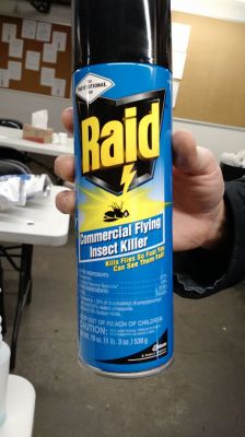 FS-0005
Photo Date: 2/9/15
Photo Credit: JoAnn Xiong-Mercado
Description: Approved chemical for a food establishment - a commercial grade of Raid bug spray
