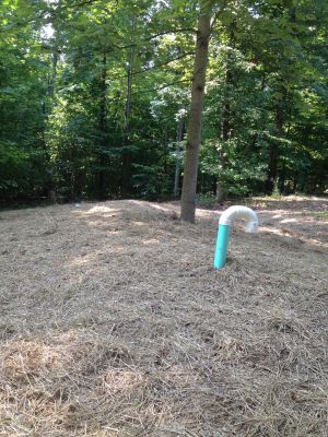 WW-0011
Photo Date:	6/2015
Photo Credit:	Jennifer Heller
Description:	What you don't want to see on a final inspection of a septic installation...
